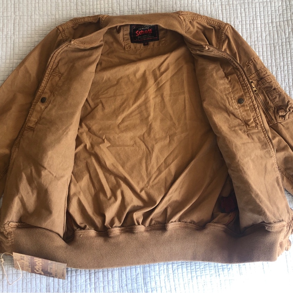 Schott NYC Tan Bomber Jacket - Picture 4 of 9